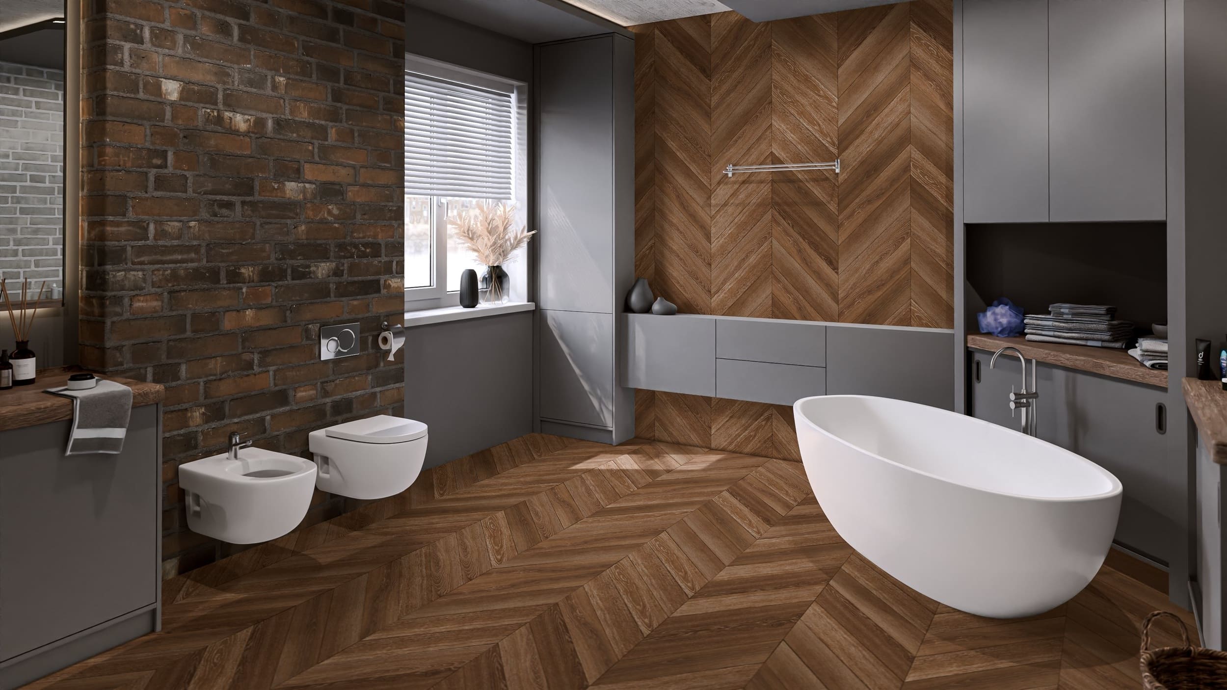 Кварцвиниловая плитка Damy Floor клеевая Chevron LVT Шайо DF07-Ch-LVT французская елка 600×127×2,5 фото в интерьере