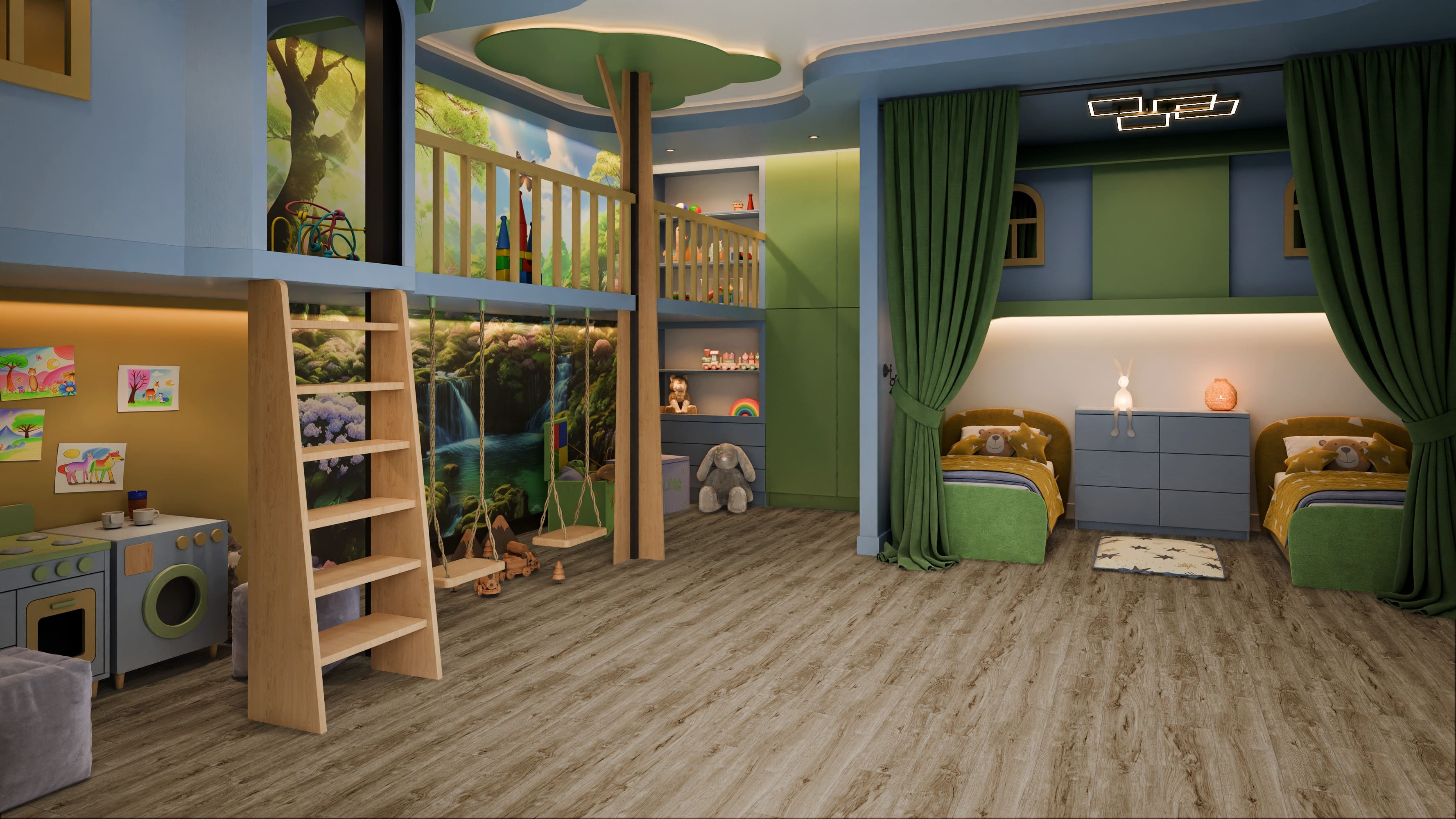 Кварцвиниловая плитка Damy Floor клеевая Family LVT Дуб Имбирный 248-8-LVT 1227×187×2,5 фото в интерьере