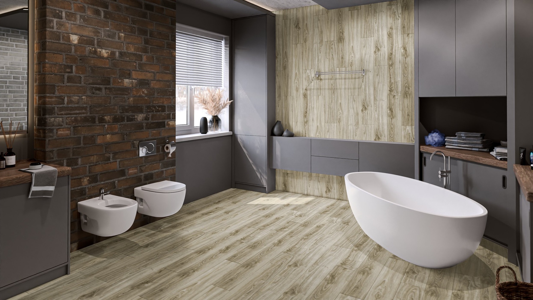 Кварцвиниловая плитка Damy Floor клеевая Family LVT Дуб Белый SL3739-3-LVT 1227×187×2,5 фото в интерьере