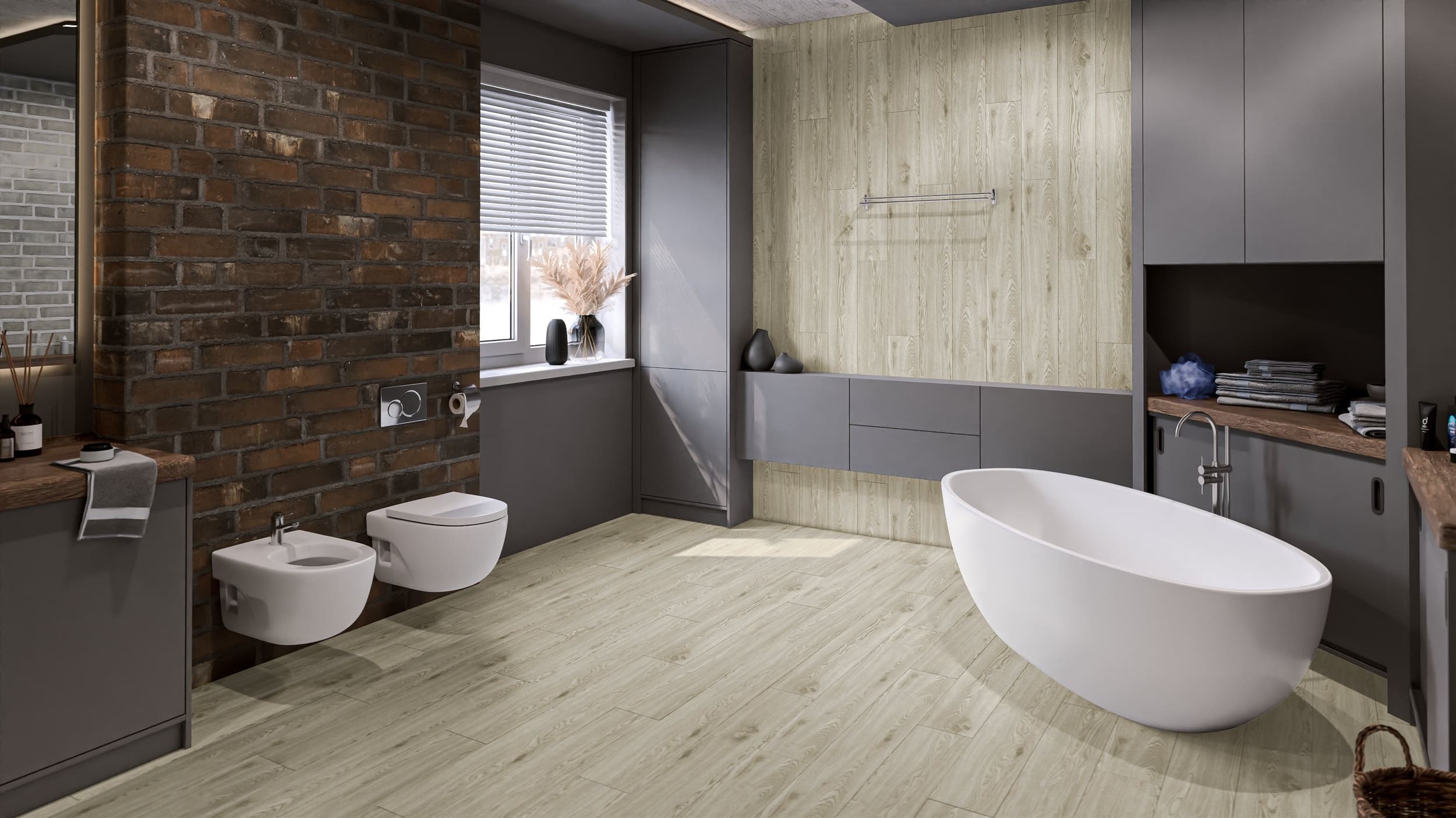 Кварцвиниловая плитка Damy Floor клеевая Family LVT Дуб Светлый TCM285-15-LVT 1227×187×2,5 фото в интерьере