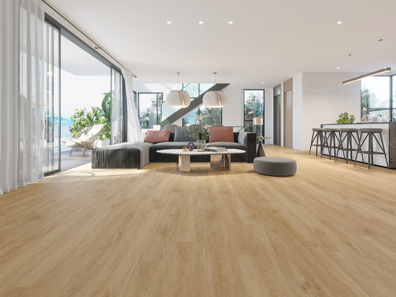 Кварцвиниловый SPC ламинат Evofloor Life Click Дуб Борнео Oak Borneo S006-2-4.2 1220×184×4,2 фото в интерьере