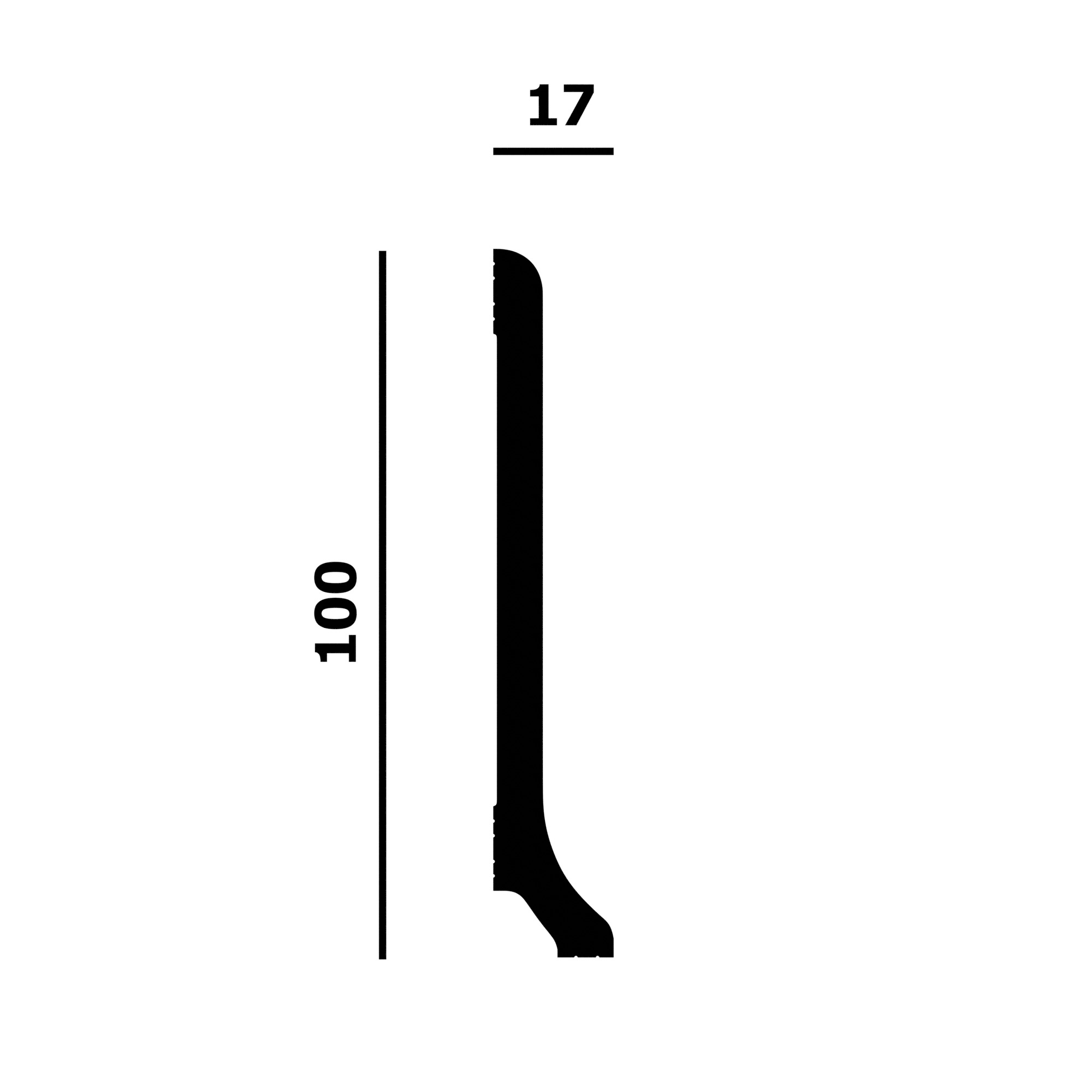 Плинтус под покраску Перфект Плюс P222 2000×100×17 Плинтус под покраску Перфект Плюс P222 2000×100×17