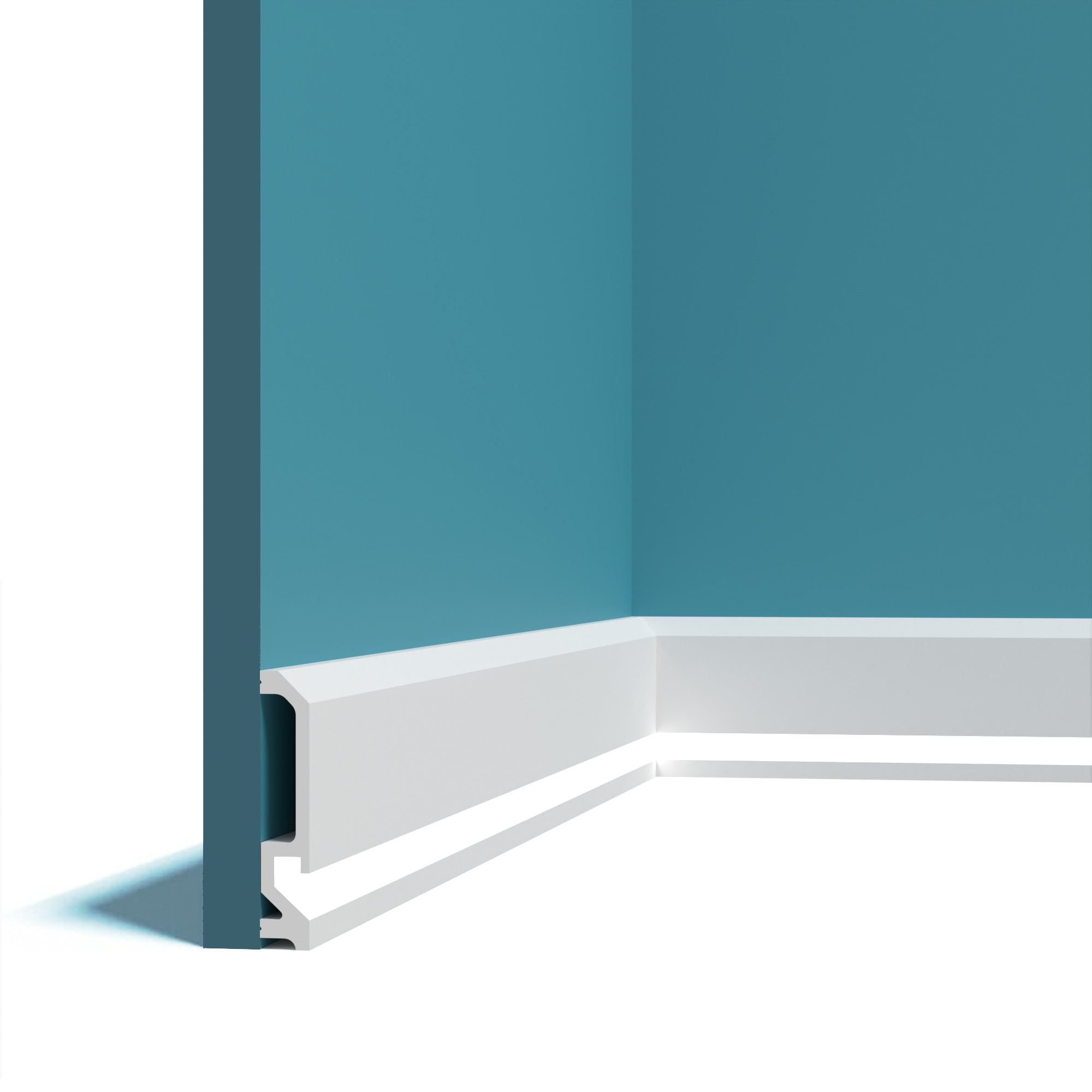 Плинтус под покраску с подсветкой Перфект Плюс P235 2000×120×22 Плинтус под покраску с подсветкой Перфект Плюс P235 2000×120×22