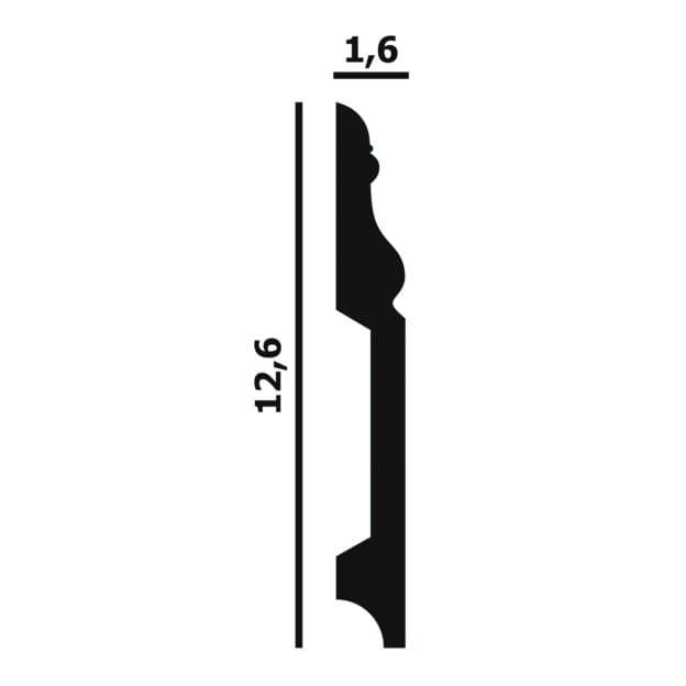 Плинтус под покраску Перфект Плюс P50 2000×126×16