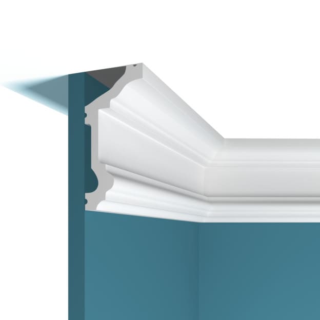 Потолочный плинтус под покраску Перфект Плюс P91 M с подсветкой 2000×55×120