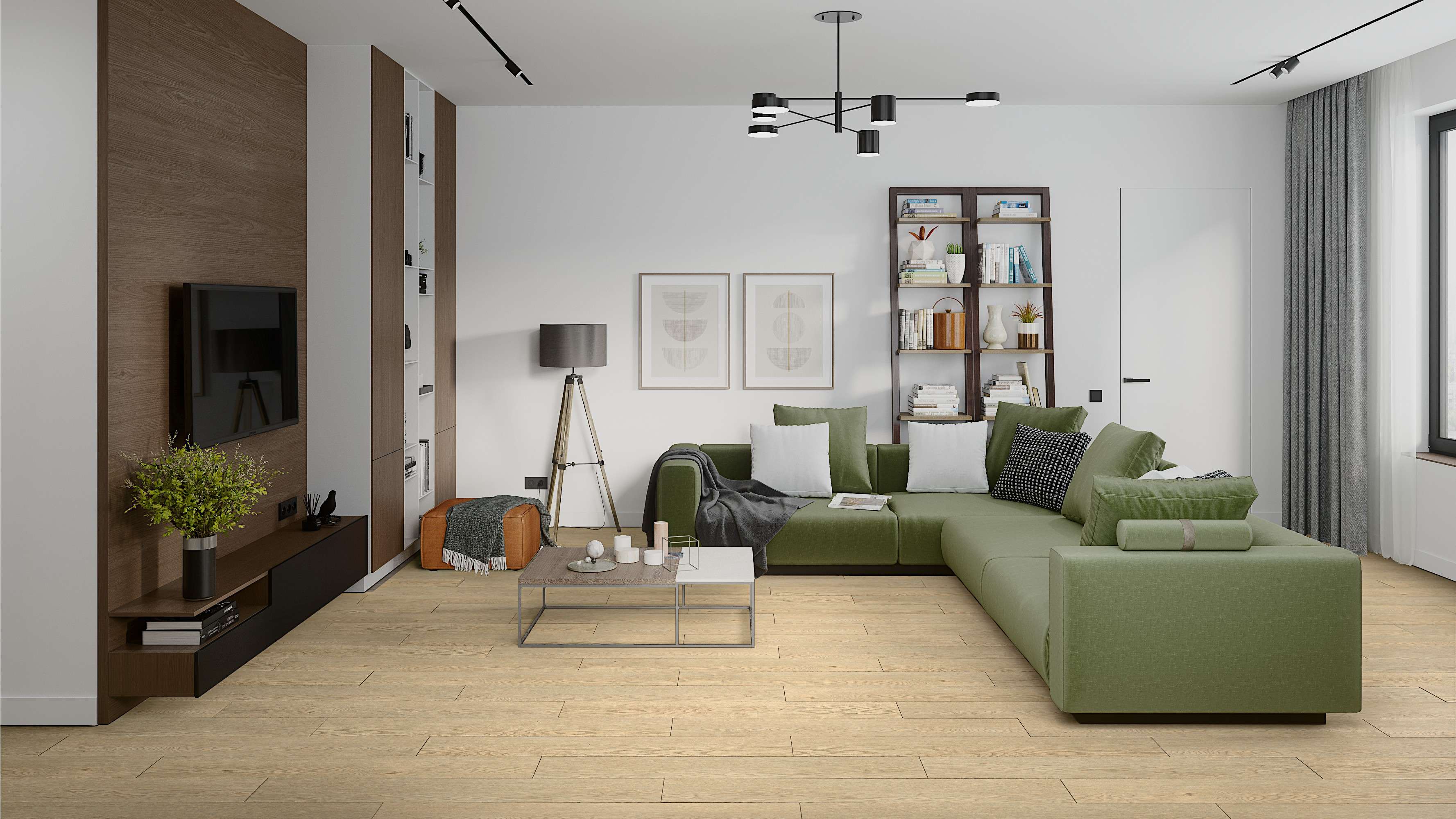 Кварцвиниловый SPC ламинат Damy Floor Family Дуб Латте 0030-2 1220×180×4 фото в интерьере