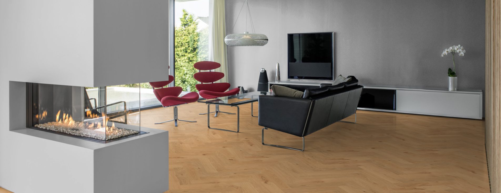 Инженерная доска Kahrs Дуб CD Natural Matt 111PCDEK09KE600 Lively венгерская елка 600×120×11 фото в интерьере