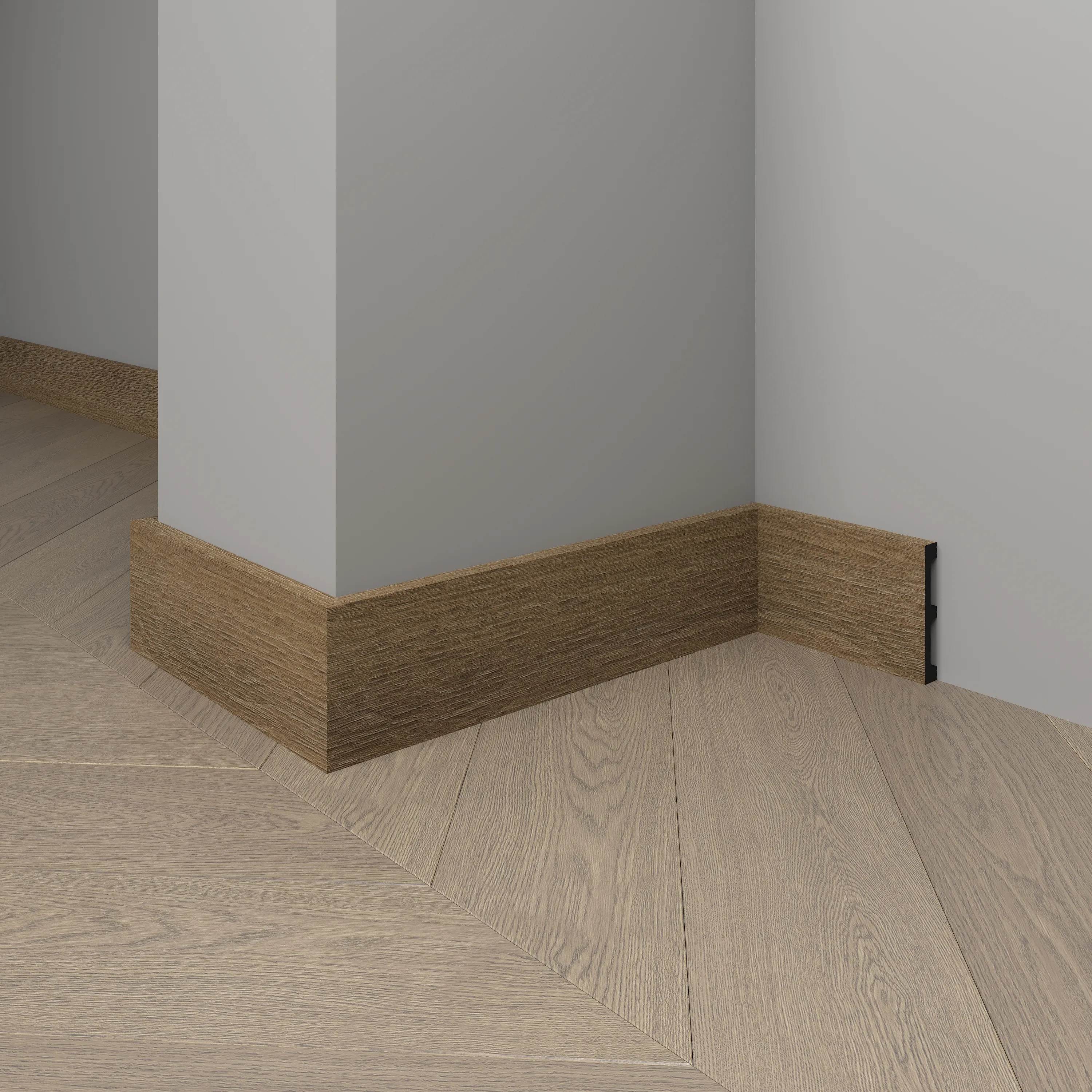 Плинтус Decor-Dizayn 708-64SH 2400×80×13 фото в интерьере