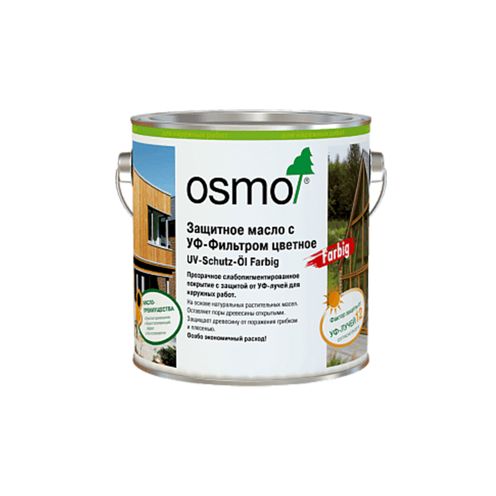 Масло для дерева Osmo UV-Schutz-Ol Farbig цвет 432 Дуб светлый шелковисто-матовое 0,75 л