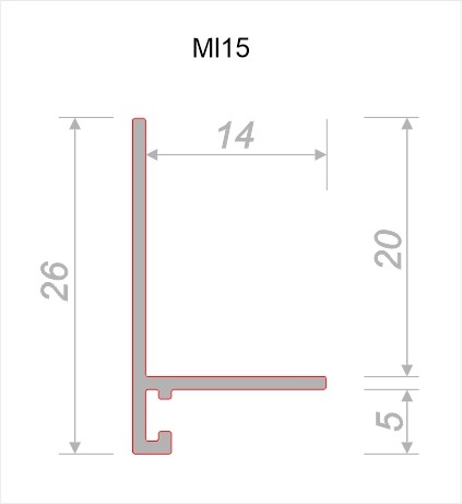 Микроплинтус алюминиевый Decaro ML15A Black 2000×26×15 Микроплинтус алюминиевый Decaro ML15A Black 2000×26×15