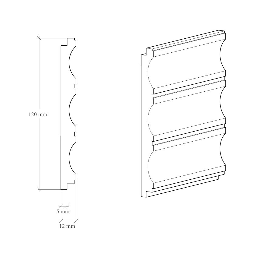 Стеновая панель под покраску Hiwood LV138 LONG NP 3000×120×12