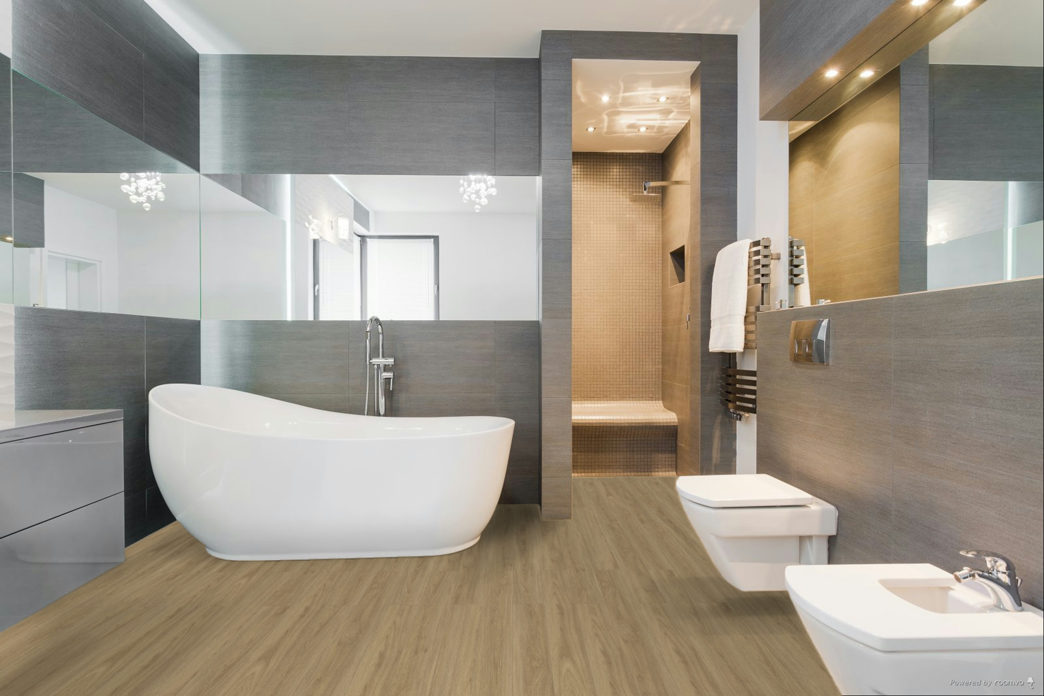 Кварцвиниловая плитка Fargo клеевая Comfort LVT Дуб Тенерифе 20-45124-08 1227×152×2,5 фото в интерьере