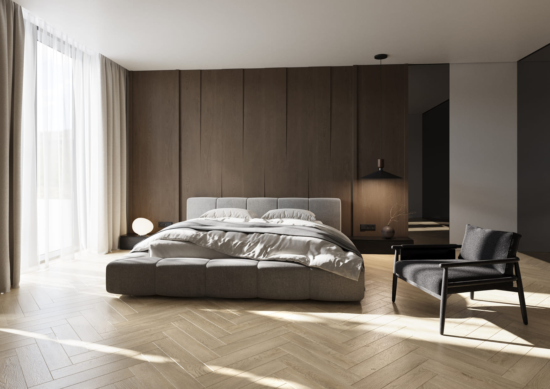 Кварцвиниловая плитка Fargo клеевая Parquet LVT Дуб Манила 22-99905-01 венгерская елка 595×119×2,5 фото в интерьере