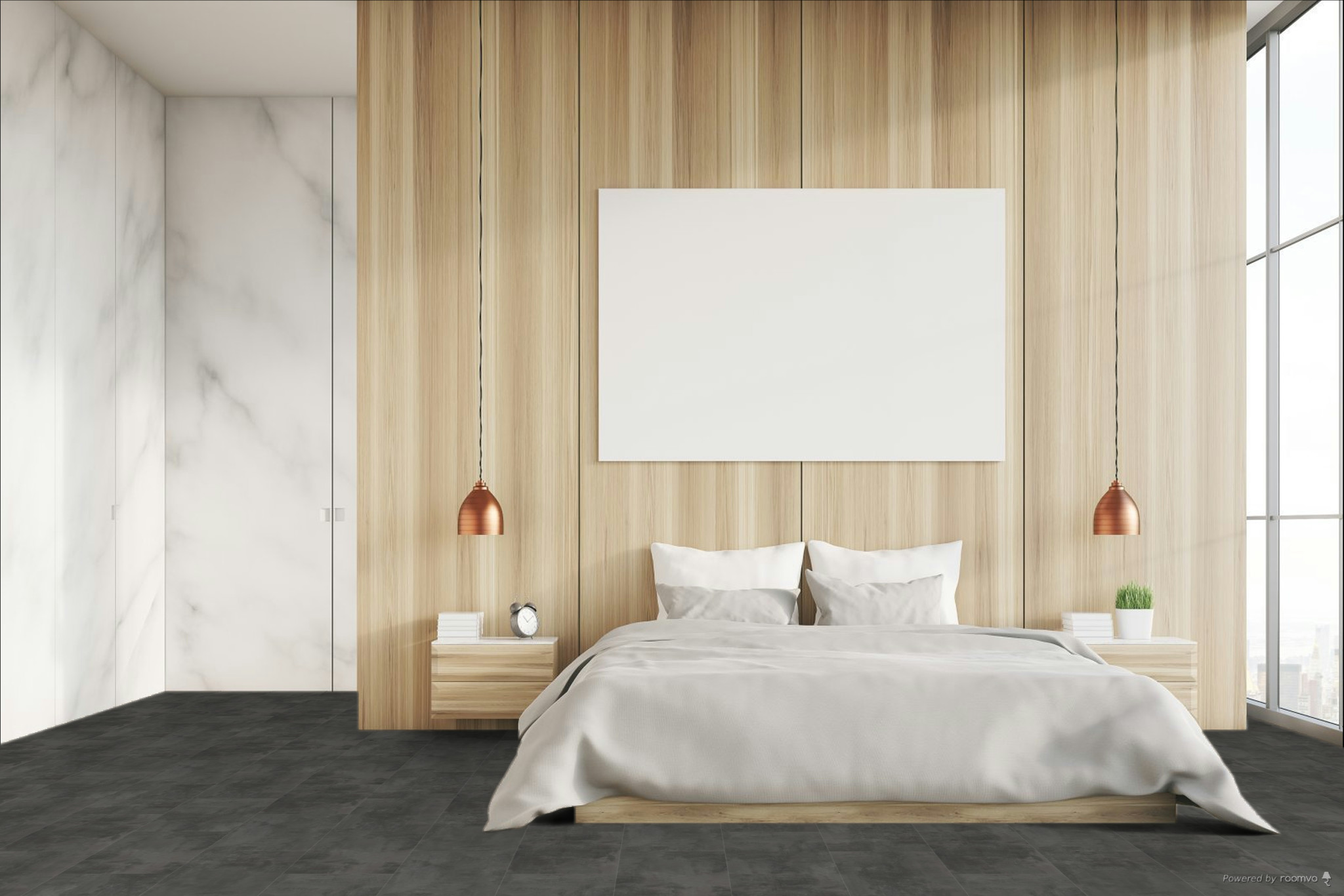 Кварцвиниловая плитка Fargo клеевая Stone LVT Бетон Лофт 48143-05 606×303×2,5 фото в интерьере