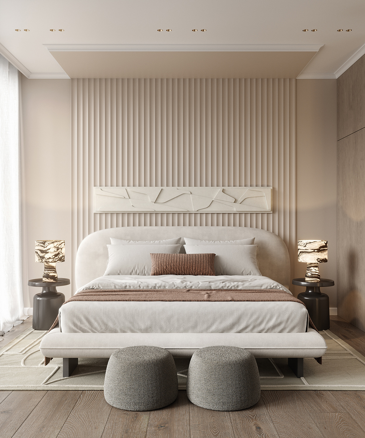 Потолочный плинтус под покраску Cosca Decor KX001 2000×50×50 фото в интерьере