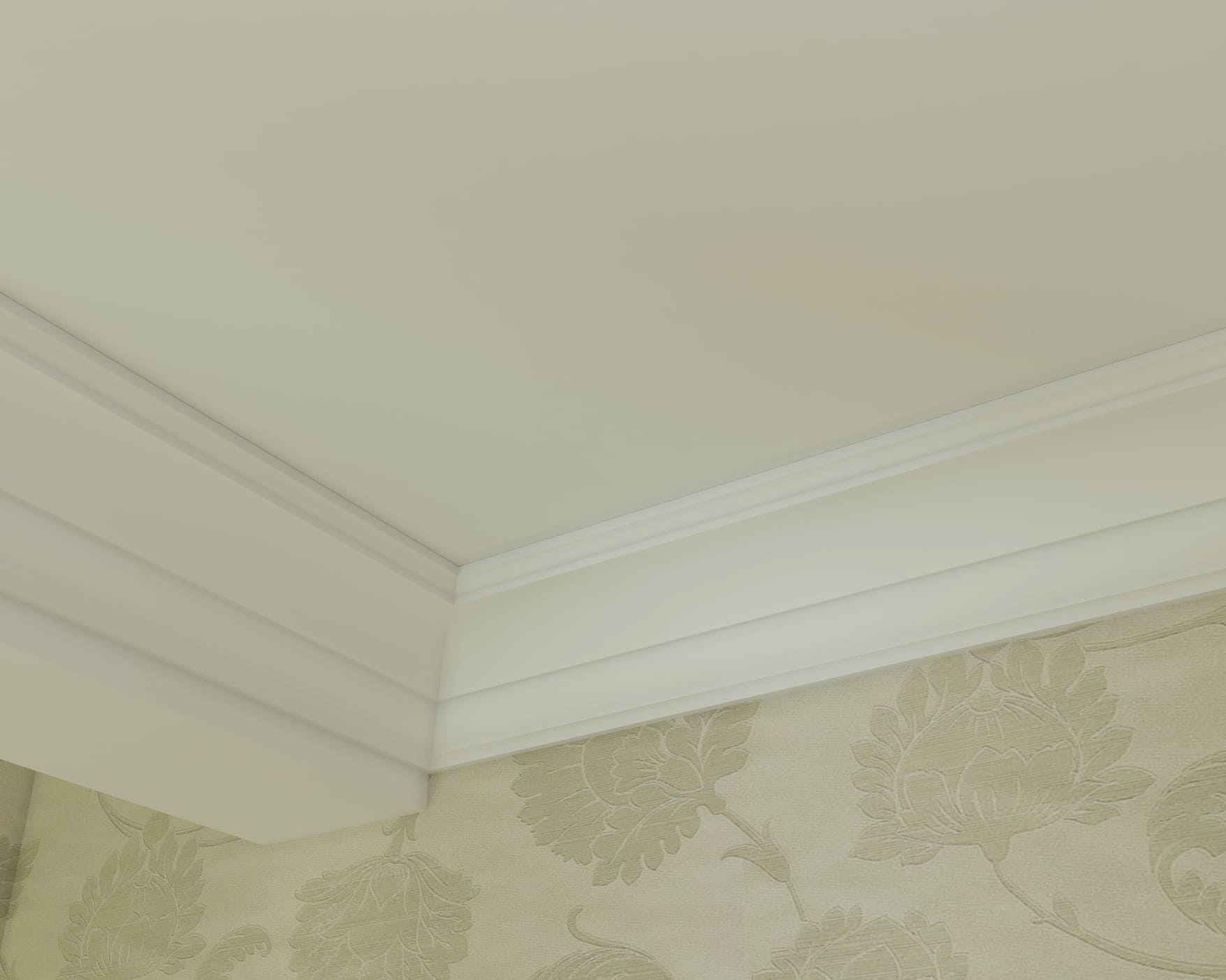 Потолочный плинтус под покраску Cosca Decor KX005 2000×69×71 фото в интерьере