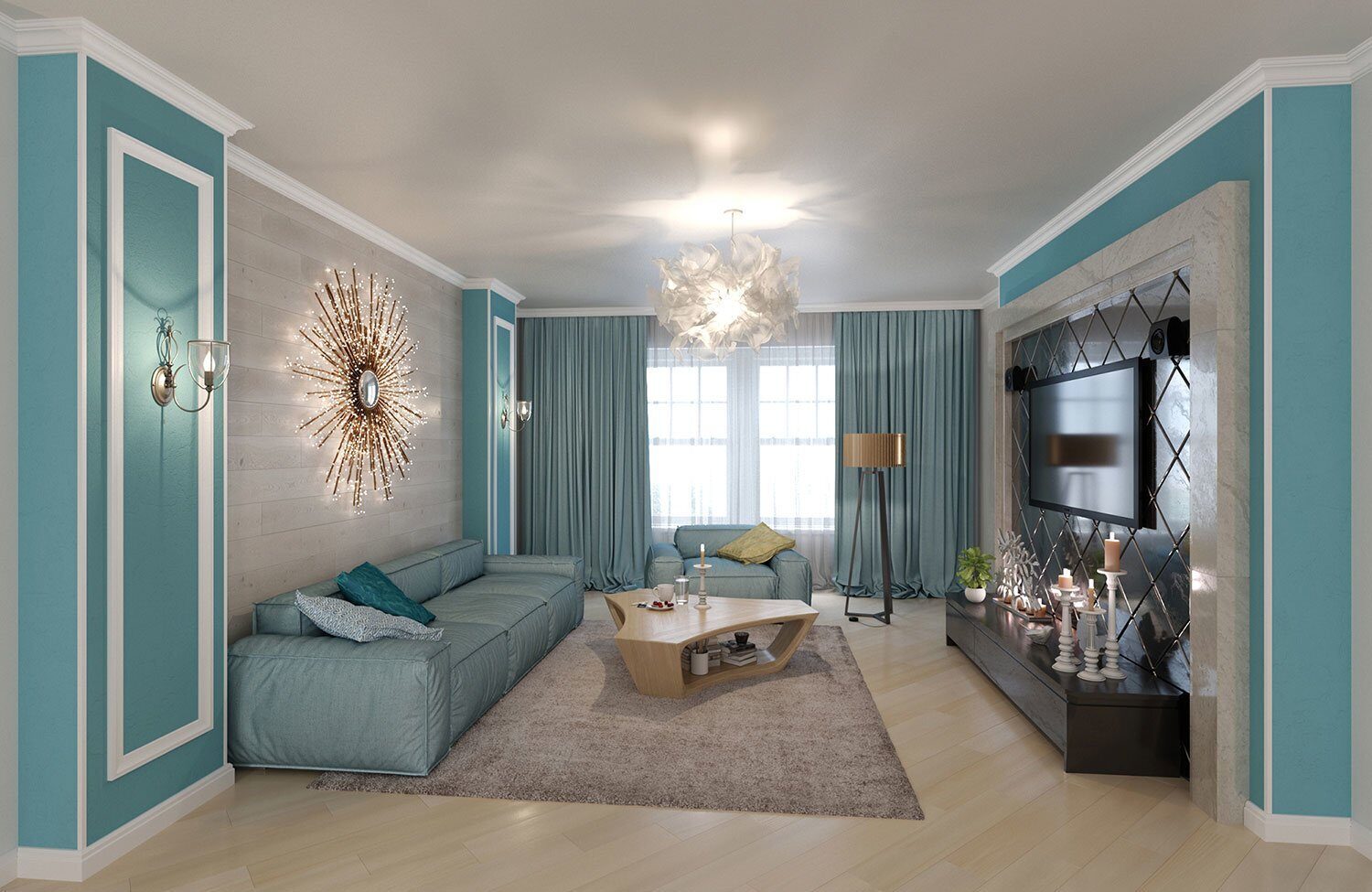 Потолочный плинтус под покраску Cosca Decor KX012 2000×80×80 фото в интерьере