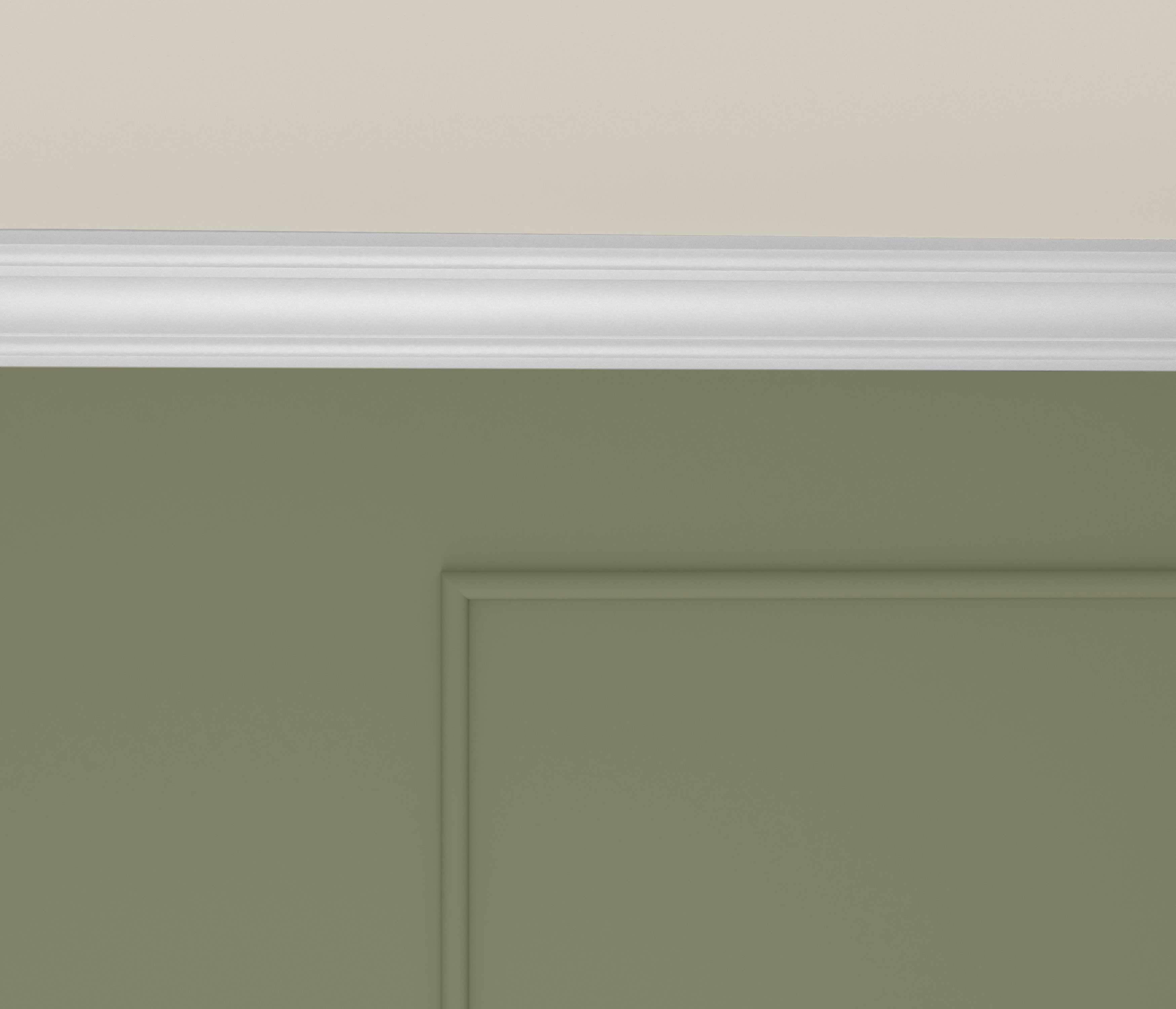 Потолочный плинтус под покраску Cosca Decor KX012 2000×80×80 фото в интерьере