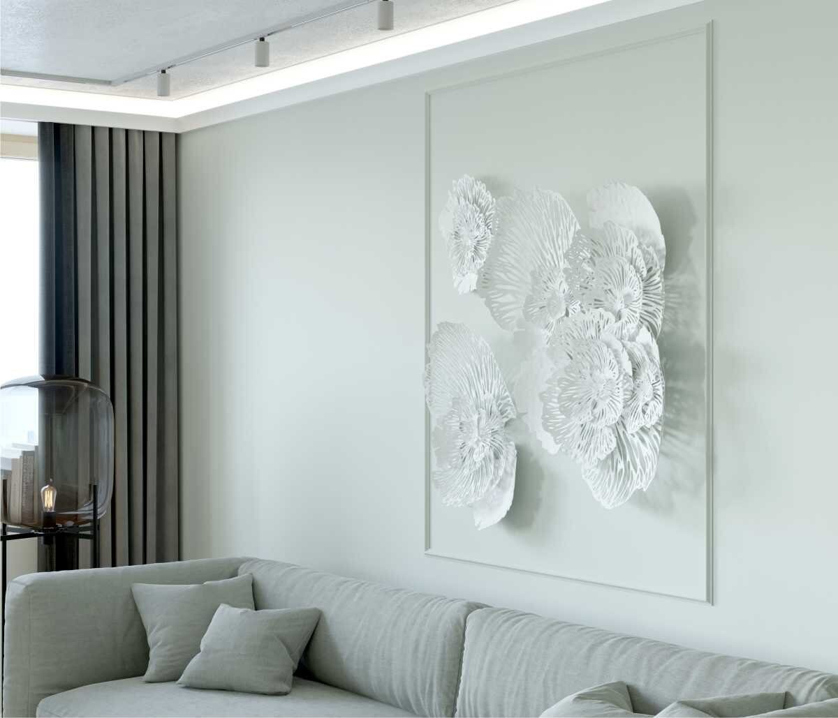 Потолочный плинтус под покраску Cosca Decor KX025 с подсветкой 2000×89×109 фото в интерьере
