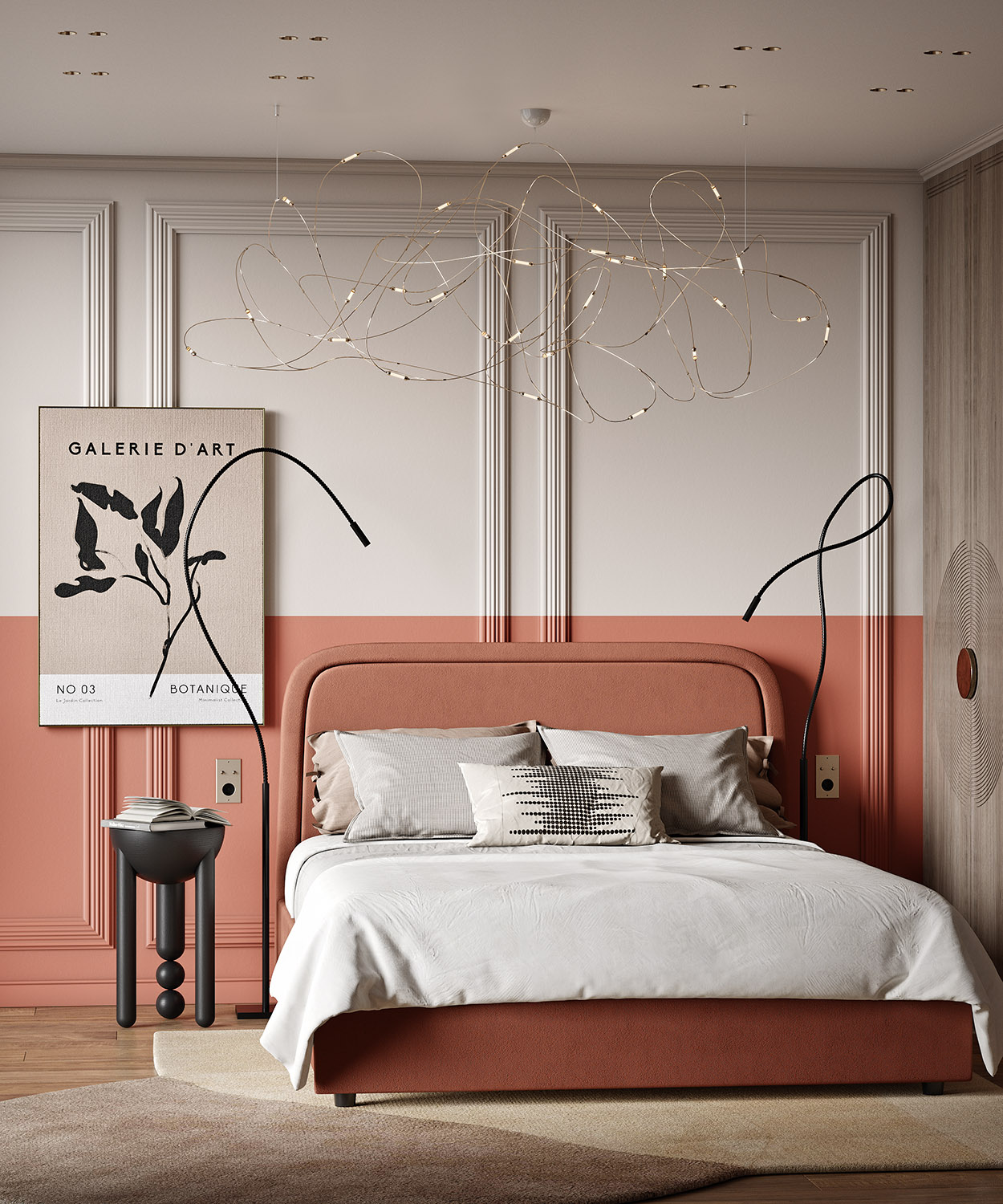 Потолочный плинтус под покраску Cosca Decor KX034 2000×41×40 фото в интерьере