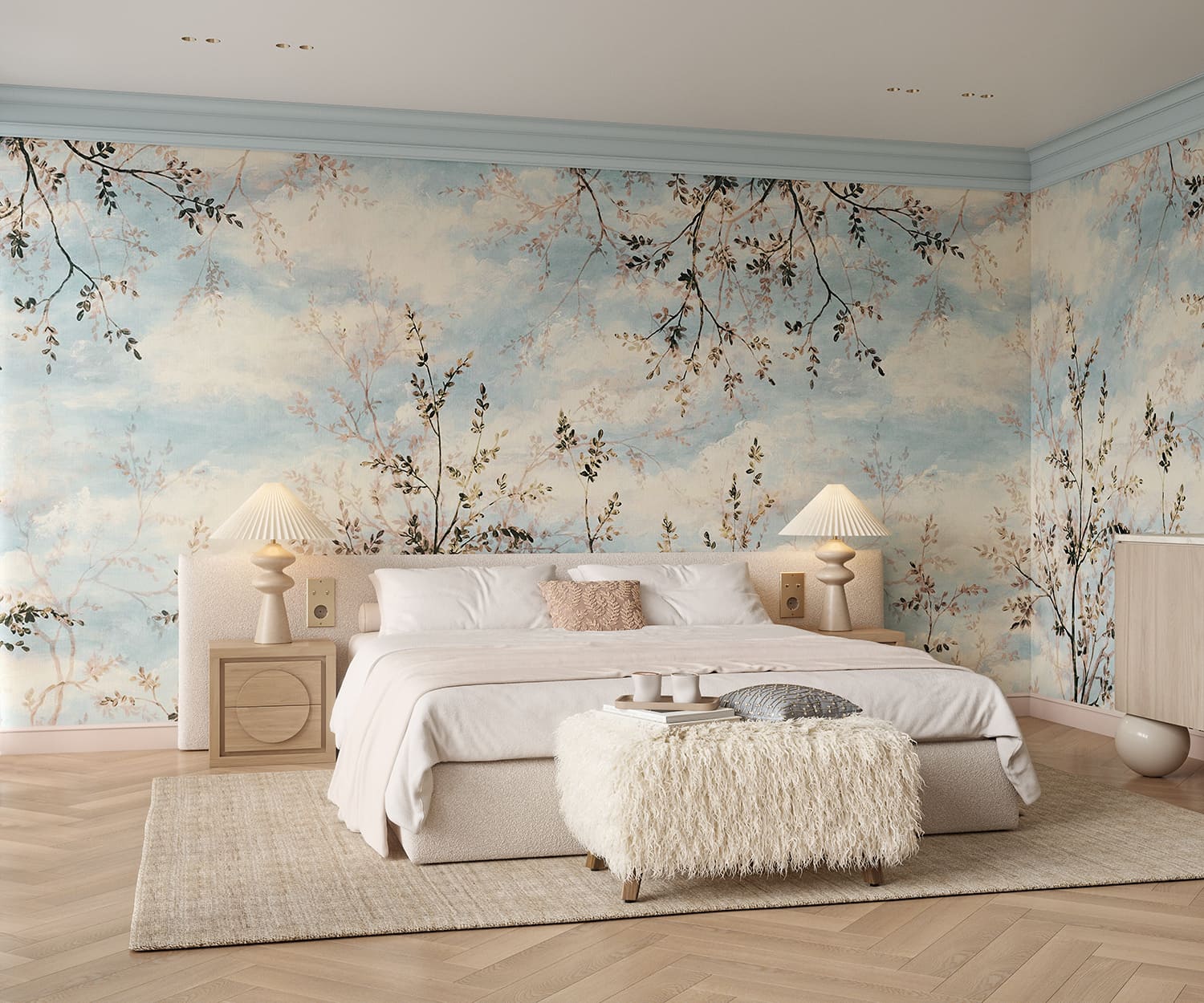 Потолочный плинтус под покраску Cosca Decor KX048 2000×50×70 фото в интерьере