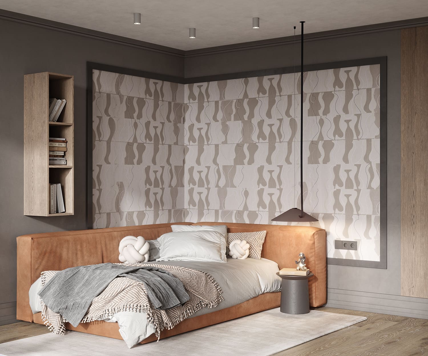 Потолочный плинтус под покраску Cosca Decor KX066 2000×60×90 фото в интерьере