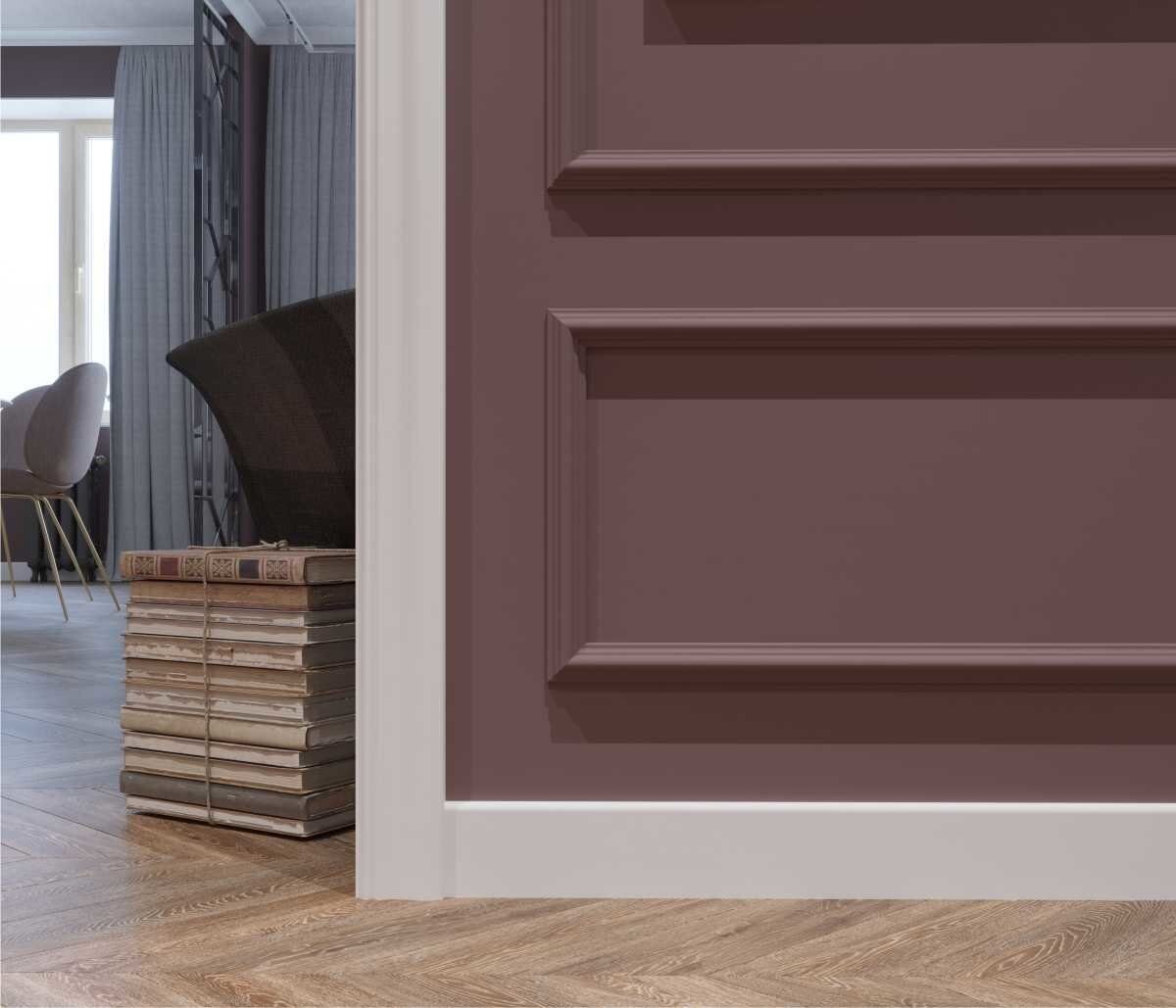 Плинтус под покраску Cosca Decor Экополимер PX005 2000×108×12 фото в интерьере