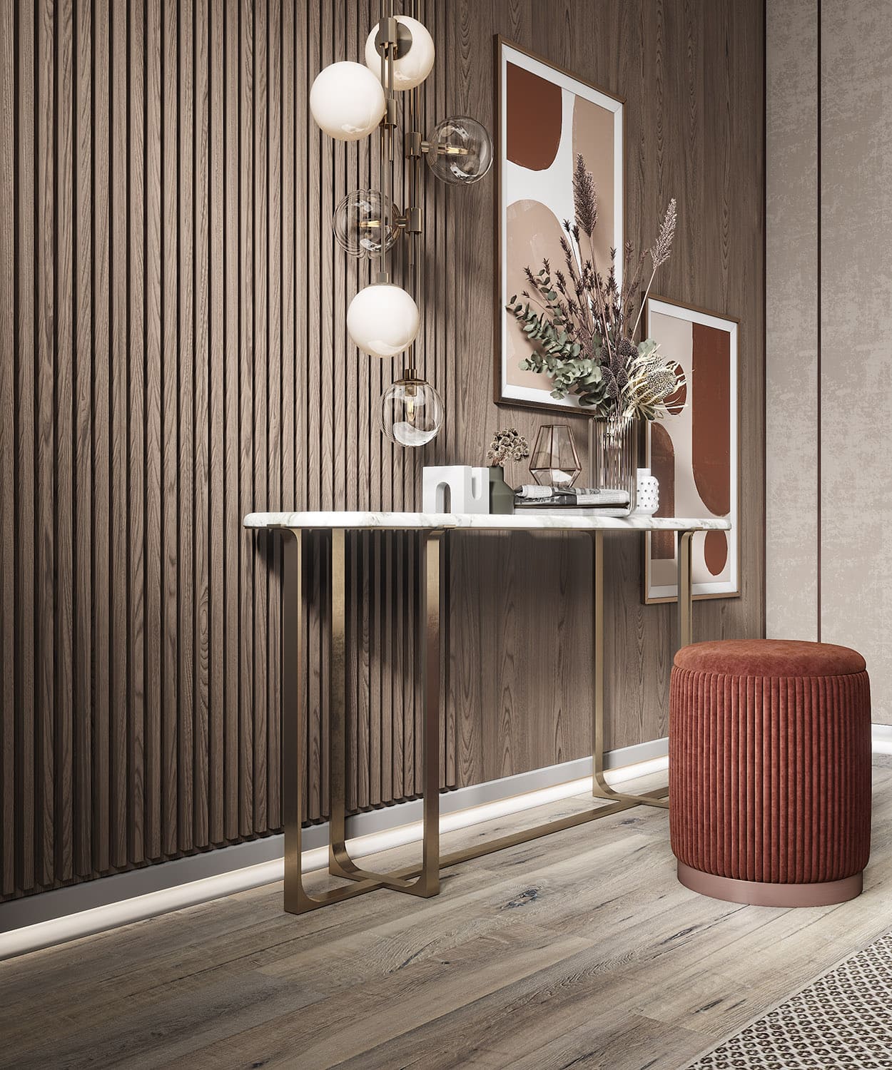 Плинтус под покраску с подсветкой Cosca Decor Экополимер PX033 2000×100×18 фото в интерьере