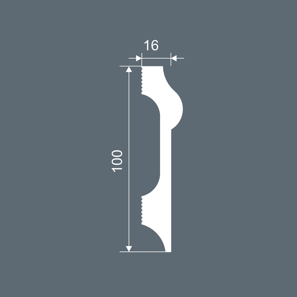 Плинтус под покраску Cosca Decor Экополимер PX043 2000×100×16
