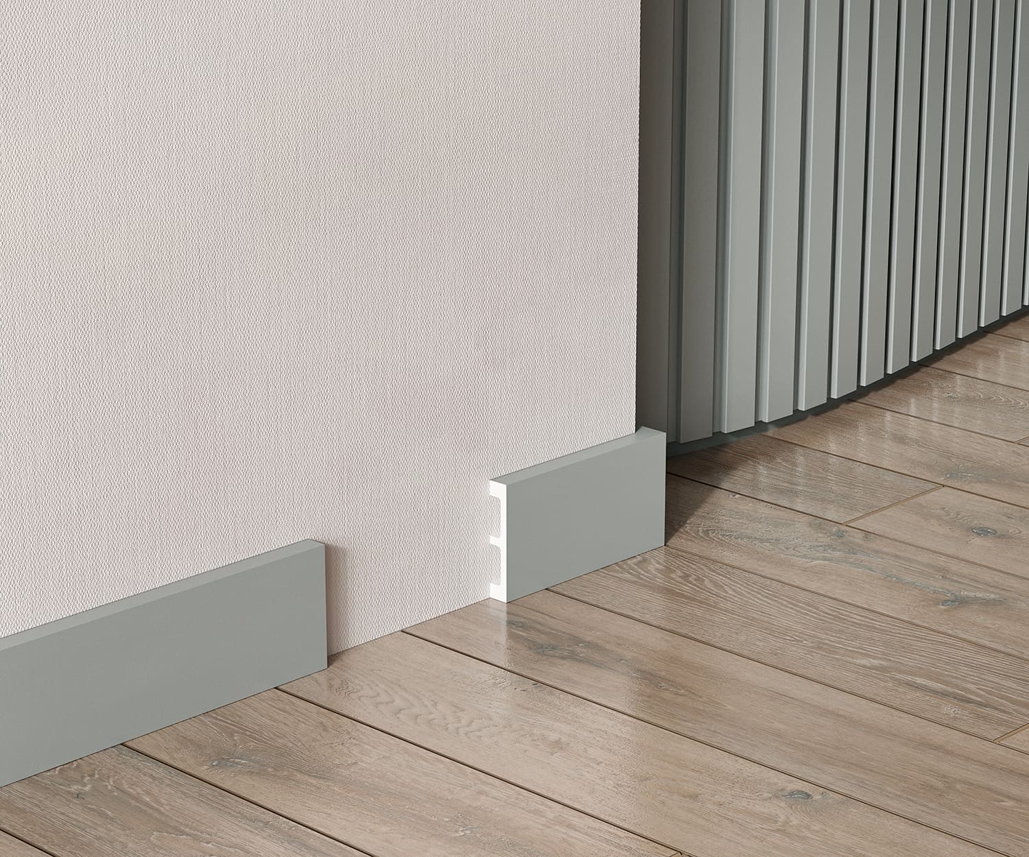 Плинтус под покраску Cosca Decor Экополимер PX048 2000×80×15 фото в интерьере