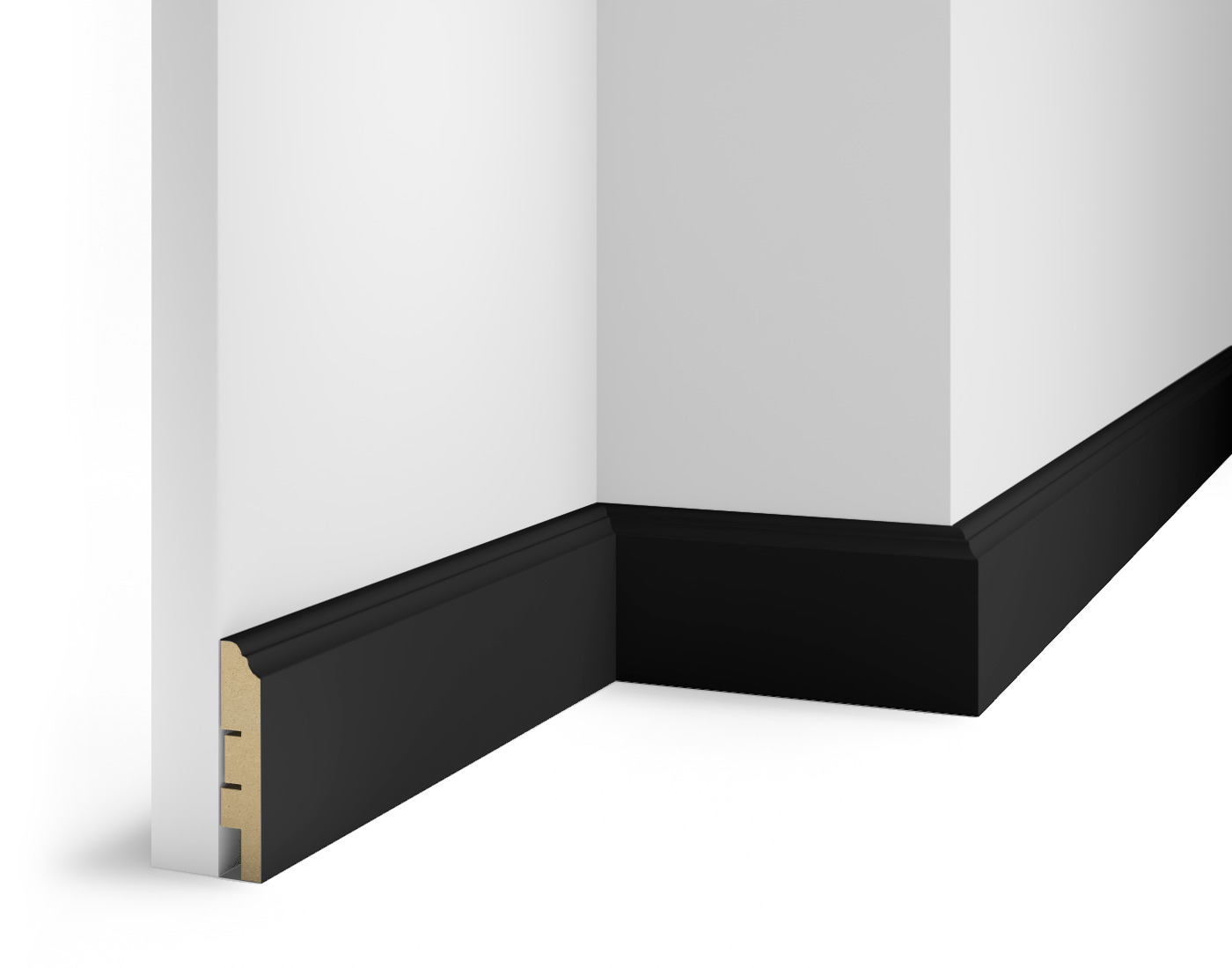Плинтус МДФ Cosca Decor Экошпон VP07 Черный 2400×80×16