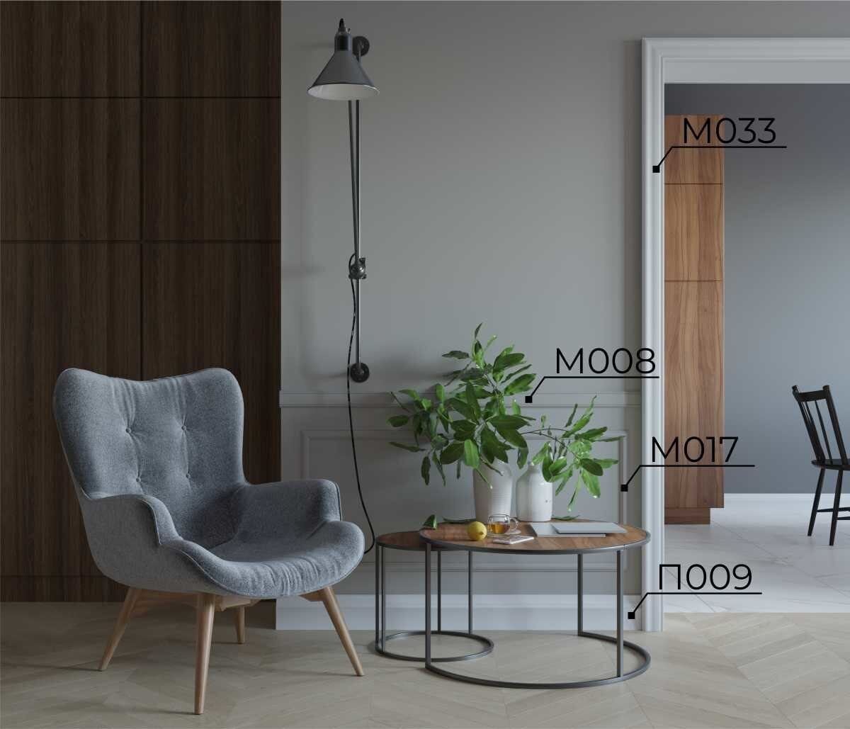 Молдинг под покраску Cosca Decor MX008 2000×60×8 фото в интерьере