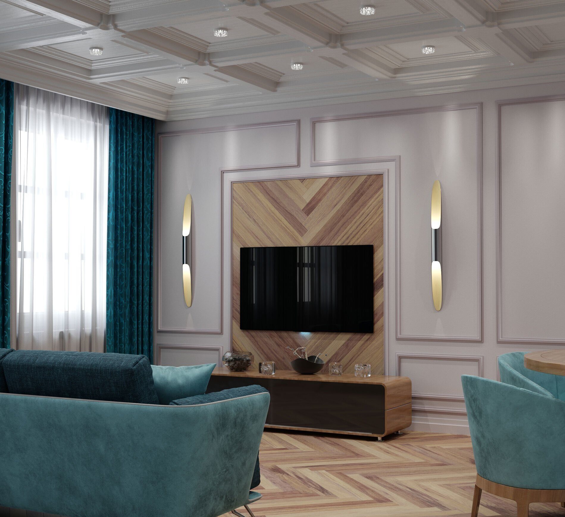 Молдинг под покраску Cosca Decor MX011 2000×40×14 фото в интерьере