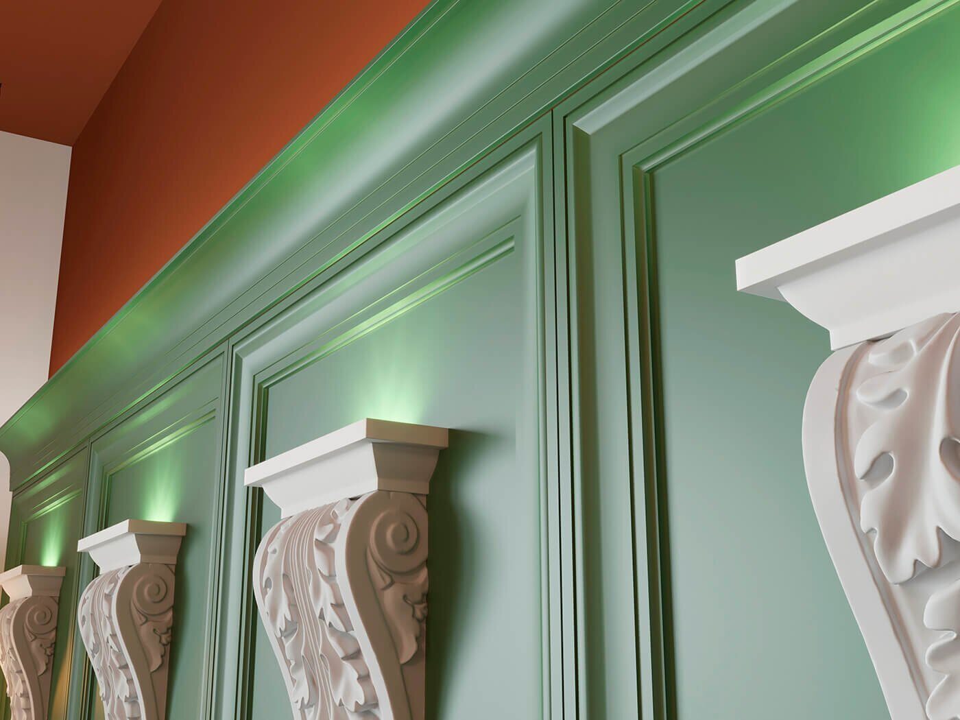 Молдинг под покраску Cosca Decor MX016 2000×64×19 фото в интерьере