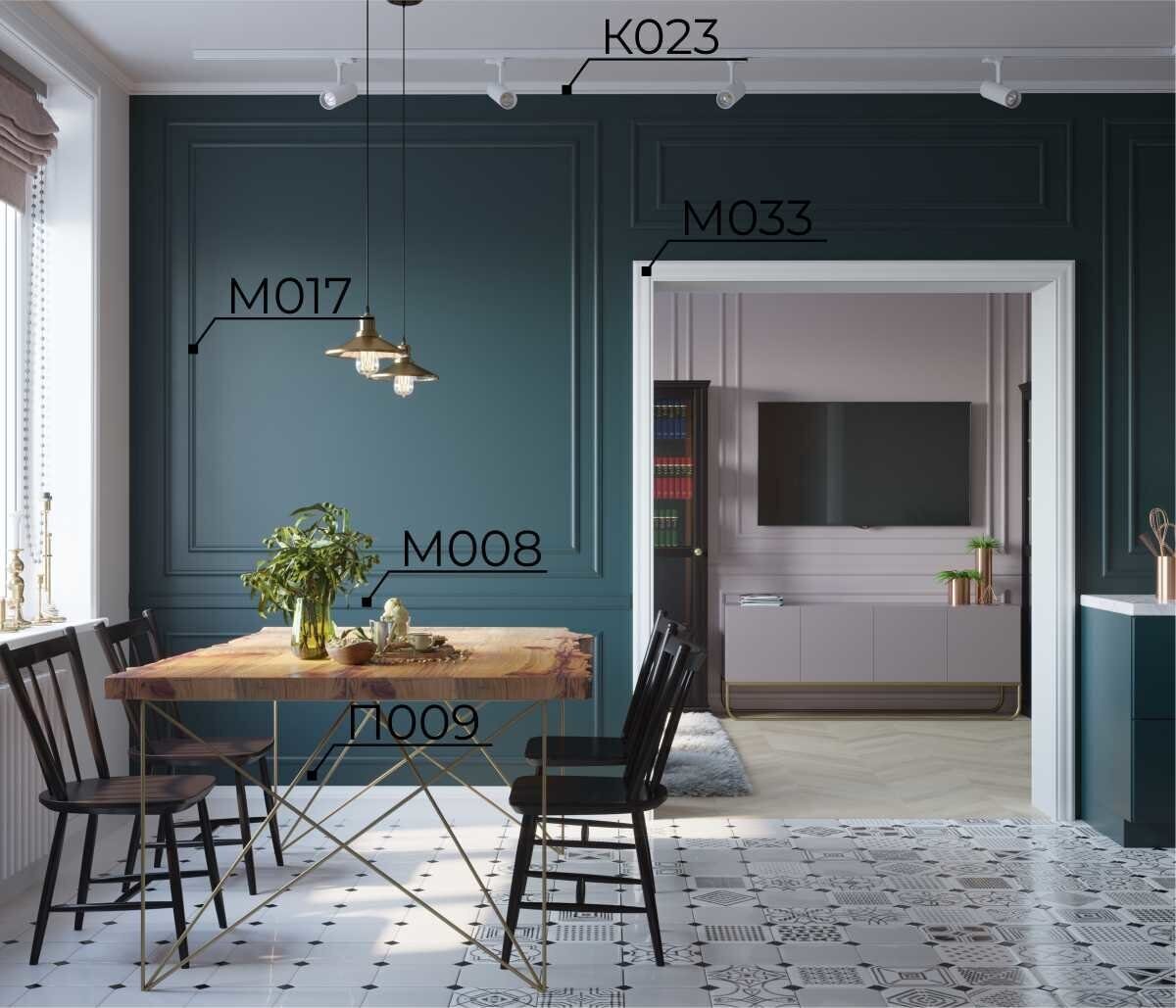 Молдинг под покраску Cosca Decor MX017 2000×30×9 фото в интерьере