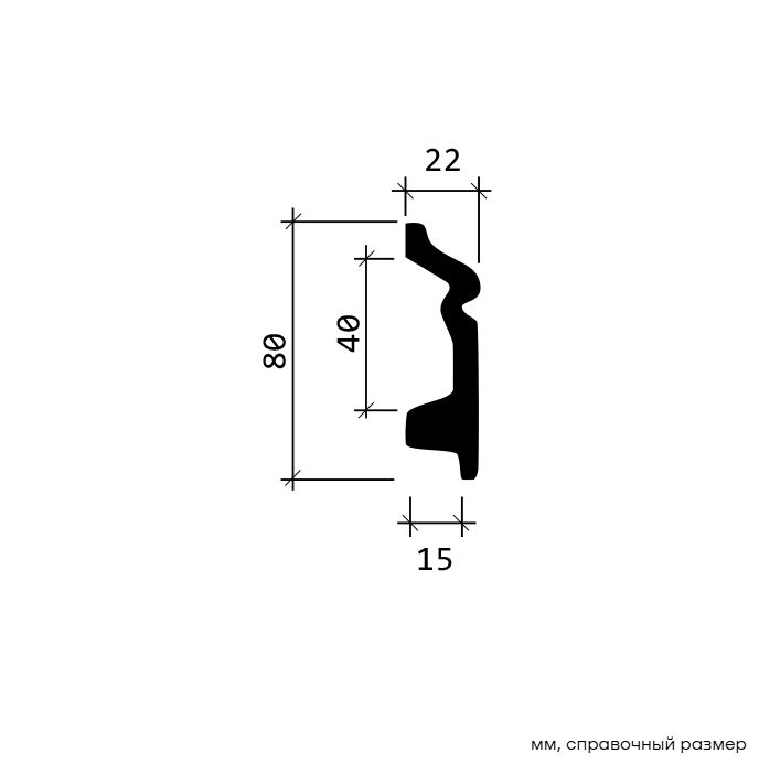 Плинтус под покраску Европласт 1.53.107 2000×80×22 Плинтус под покраску Европласт 1.53.107 2000×80×22