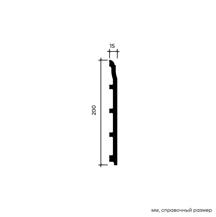 Плинтус под покраску Европласт 6.53.805 2000×200×15 Плинтус под покраску Европласт 6.53.805 2000×200×15