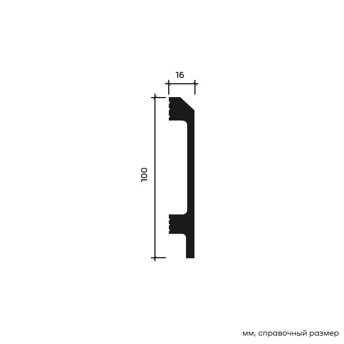 Плинтус под покраску Европласт U.6.53.119 2000×100×16 Плинтус под покраску Европласт U.6.53.119 2000×100×16