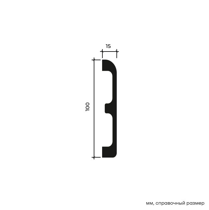 Плинтус под покраску Европласт U.6.53.121 2000×100×15 Плинтус под покраску Европласт U.6.53.121 2000×100×15