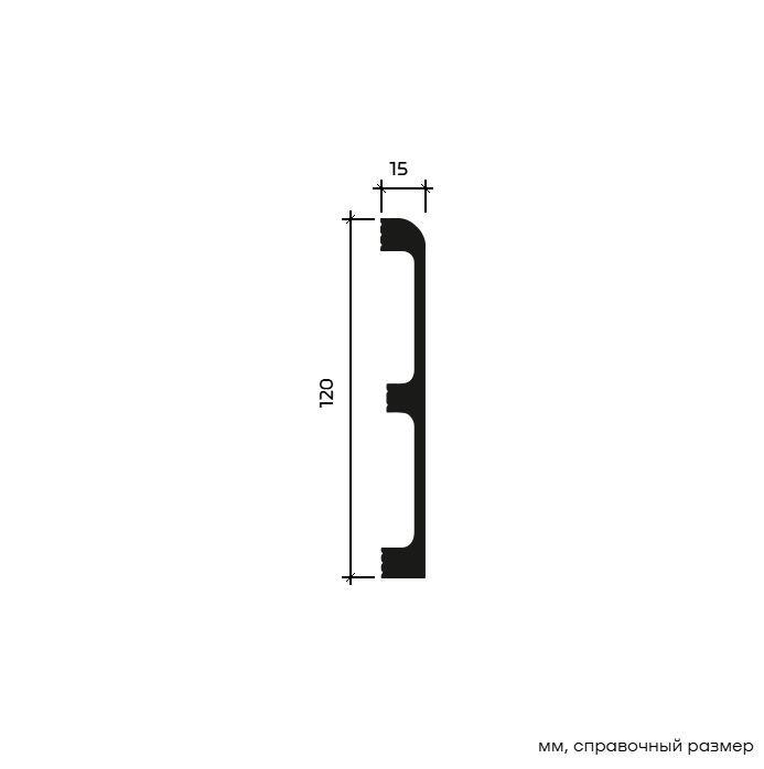 Плинтус под покраску Европласт U.6.53.122 2000×120×15 Плинтус под покраску Европласт U.6.53.122 2000×120×15