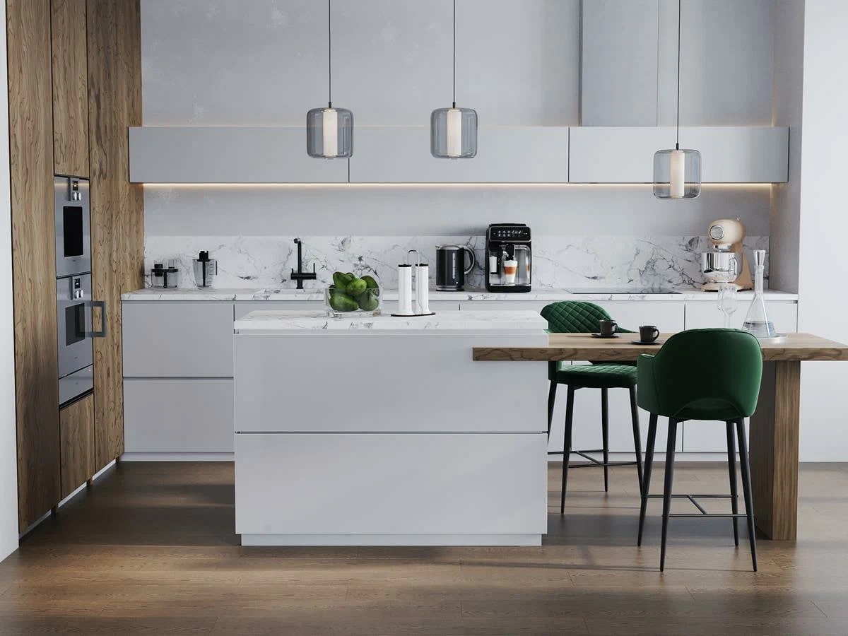 Кварцвиниловый SPC ламинат Norland Sigrid Bent 1001-10 1220×183×3,5 фото в интерьере