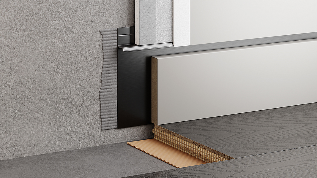 Плинтус алюминиевый скрытый с подсветкой Modern Decor RAL 9005 Черный 99-85-74 2500×104,6×13,8