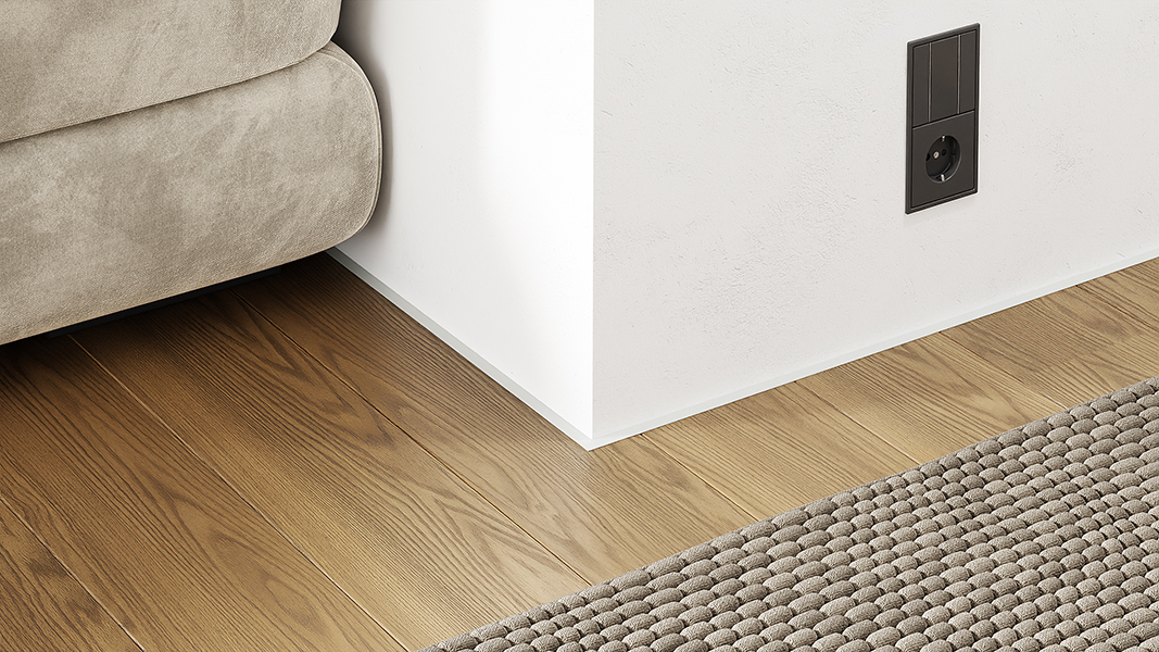 Микроплинтус алюминиевый Modern Decor RAL 9003 Белый 26-55-49 2500×6×11