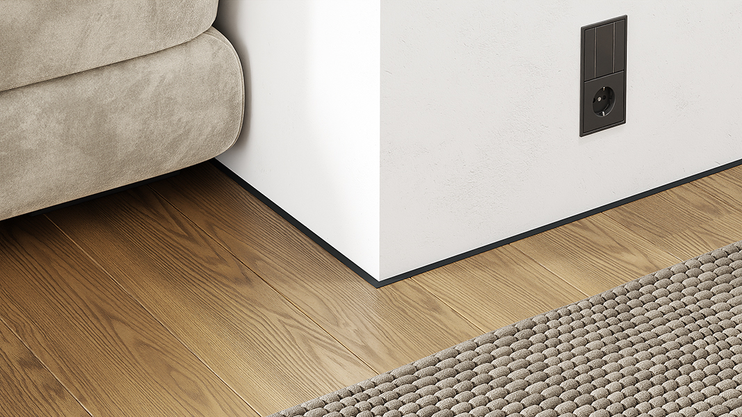 Микроплинтус алюминиевый Modern Decor RAL 7021 Черно-серый 69-31-67 2500×6×11