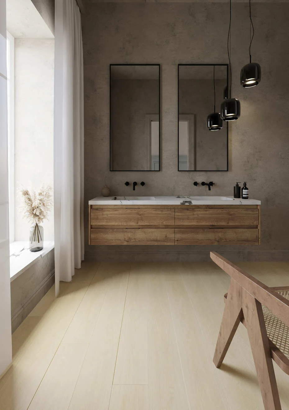 Кварцвиниловый SPC ламинат AlixFloor Natural Line Дуб Натуральный Светлый ALX1562-8 1220×183×5 фото в интерьере