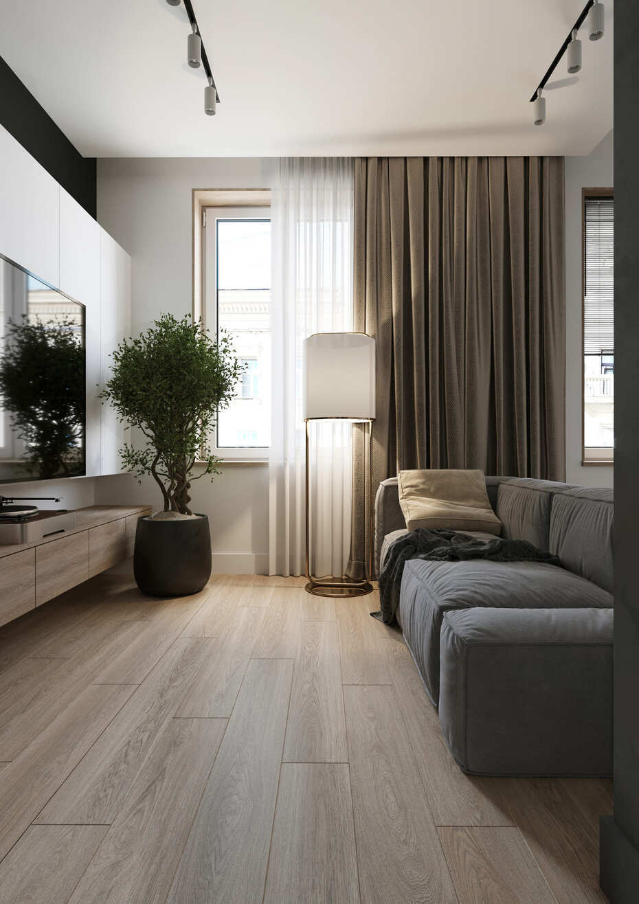Кварцвиниловый SPC ламинат AlixFloor Natural Line Дуб Ирландский Темный ALX1560-7 1220×183×5 фото в интерьере