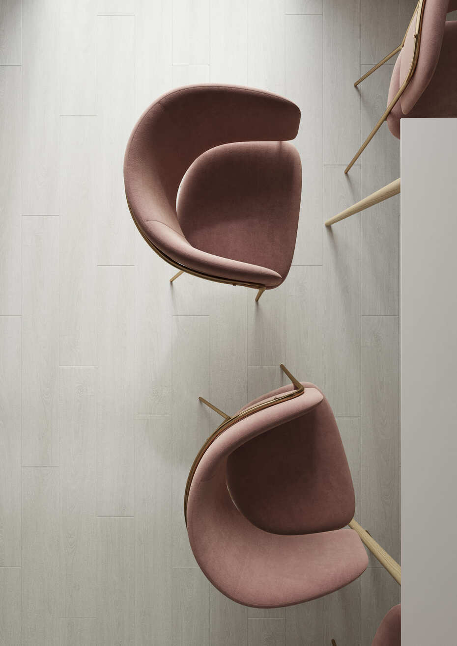 Кварцвиниловый SPC ламинат AlixFloor City Line Дуб Белый Крафт ALX1078-4 1220×183×5 фото в интерьере