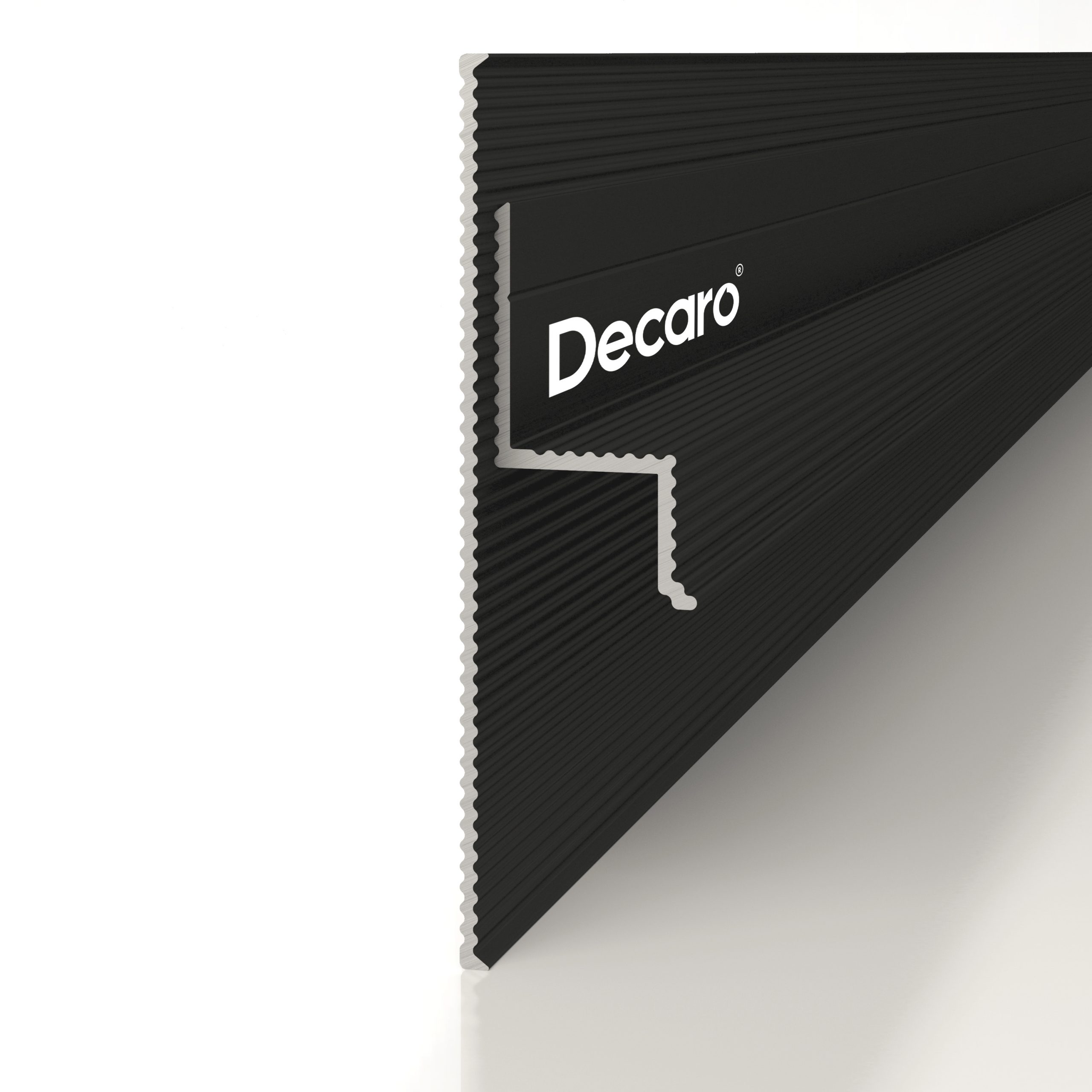 Плинтус алюминиевый теневой с подсветкой Decaro Regulated Черный D002.2A Black/F1A Black 2000×65×13,5 Плинтус алюминиевый теневой с подсветкой Decaro Regulated Черный D002.2A Black/F1A Black 2000×65×13,5