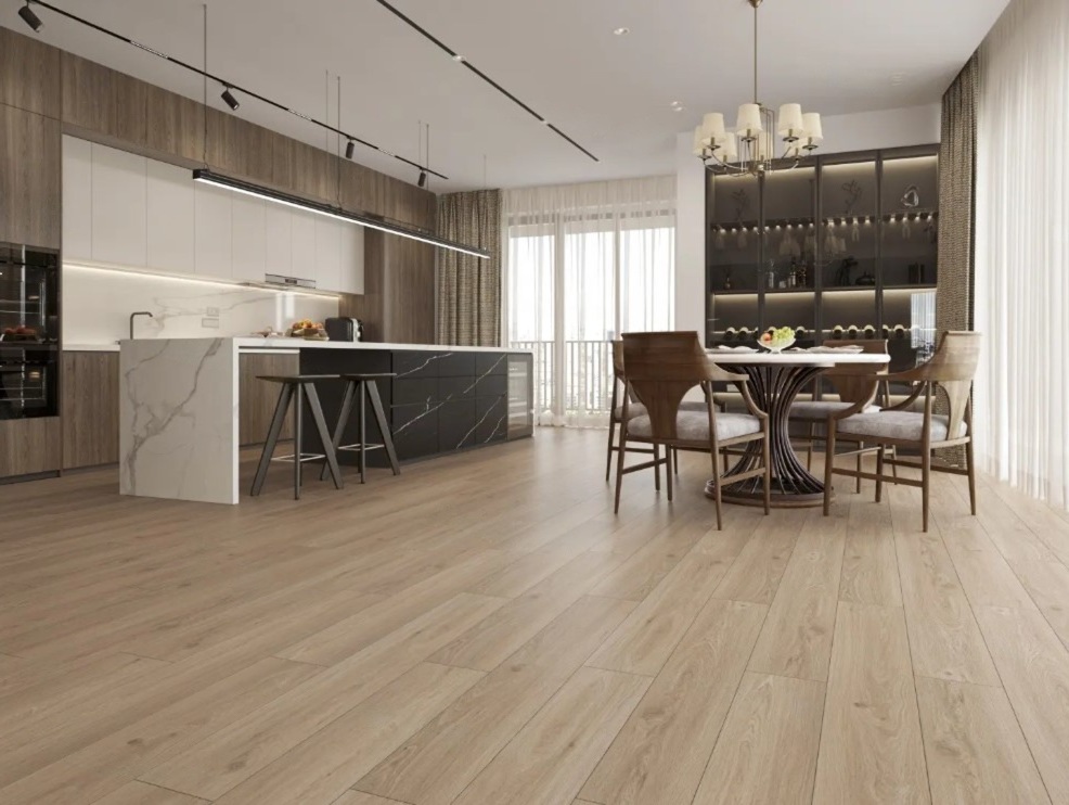 Кварцвиниловая плитка Alpine Floor клеевая Ultra Дуб Модера ЕСО 5-28 1219,2×184,15×2 фото в интерьере