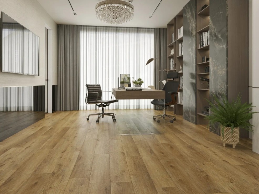 Кварцвиниловая плитка Alpine Floor клеевая Ultra Дуб Цейлонский ЕСО 5-30 1219,2×184,15×2 фото в интерьере